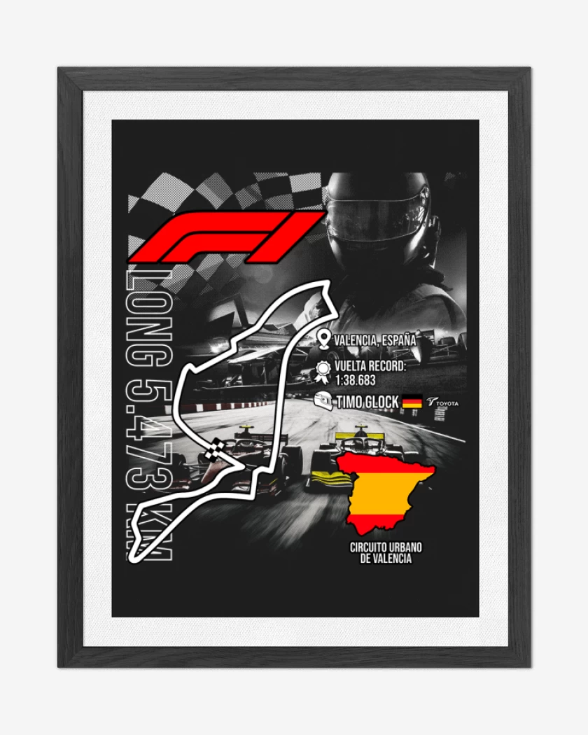 Cuadro decorativo F1 Circuito urbano de Valencia