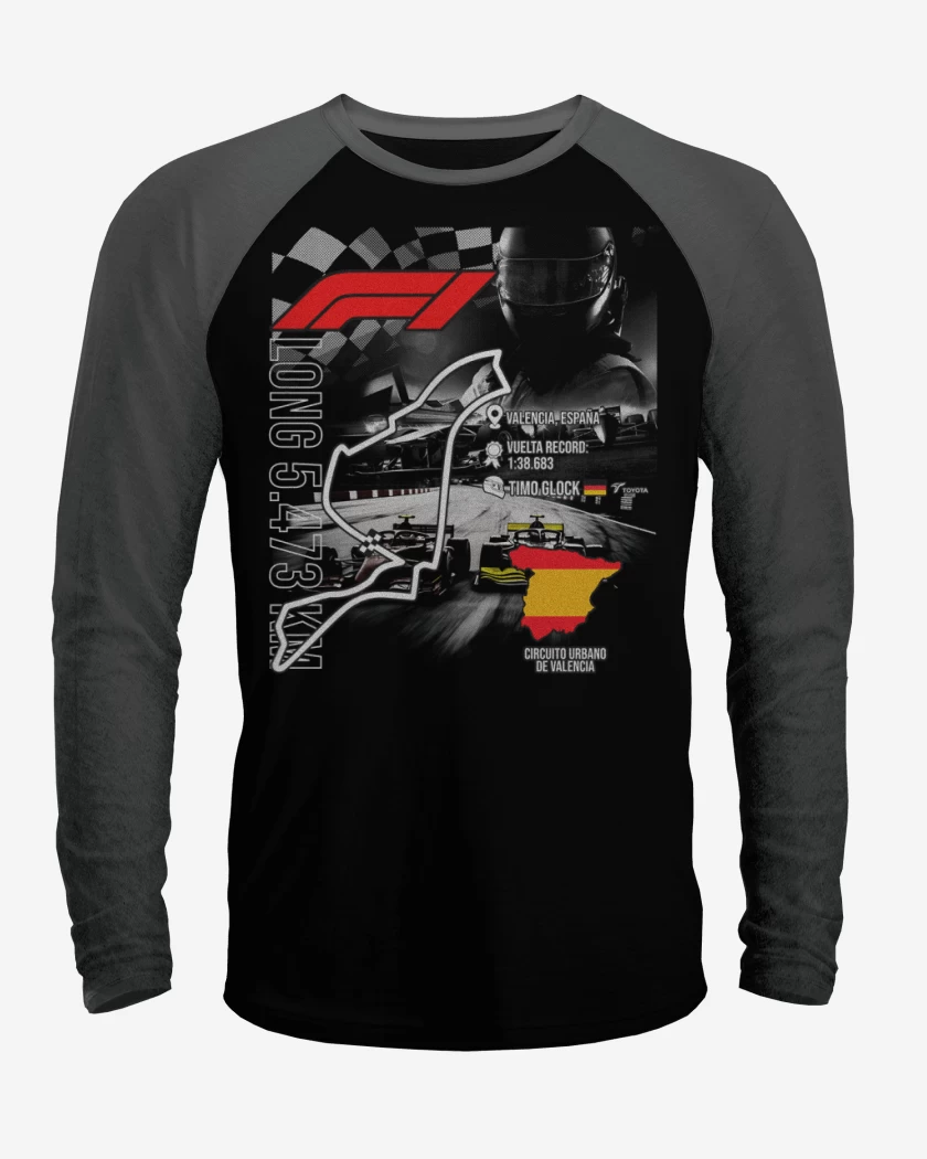 Polera Raglan F1 Circuito urbano de Valencia