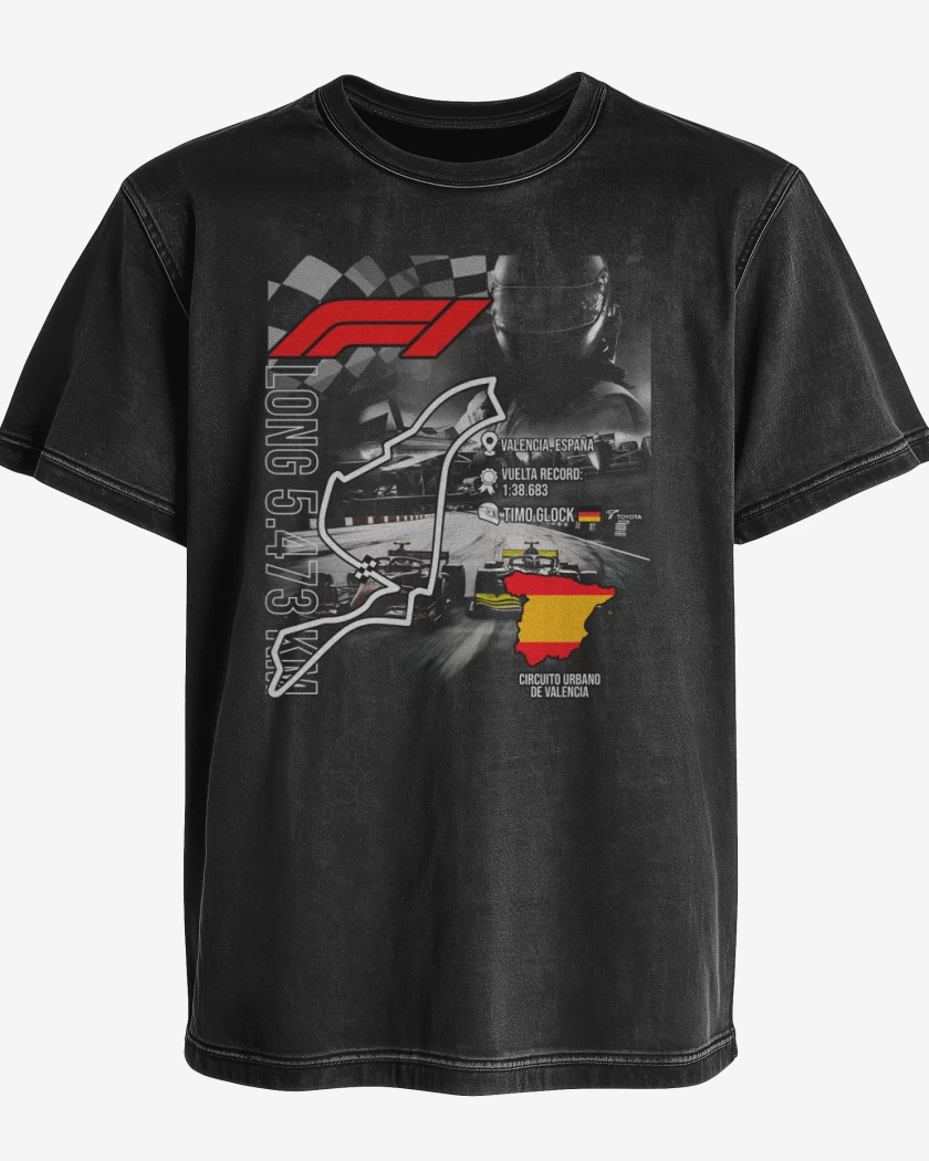 Polera desgastada F1 Circuito urbano de Valencia
