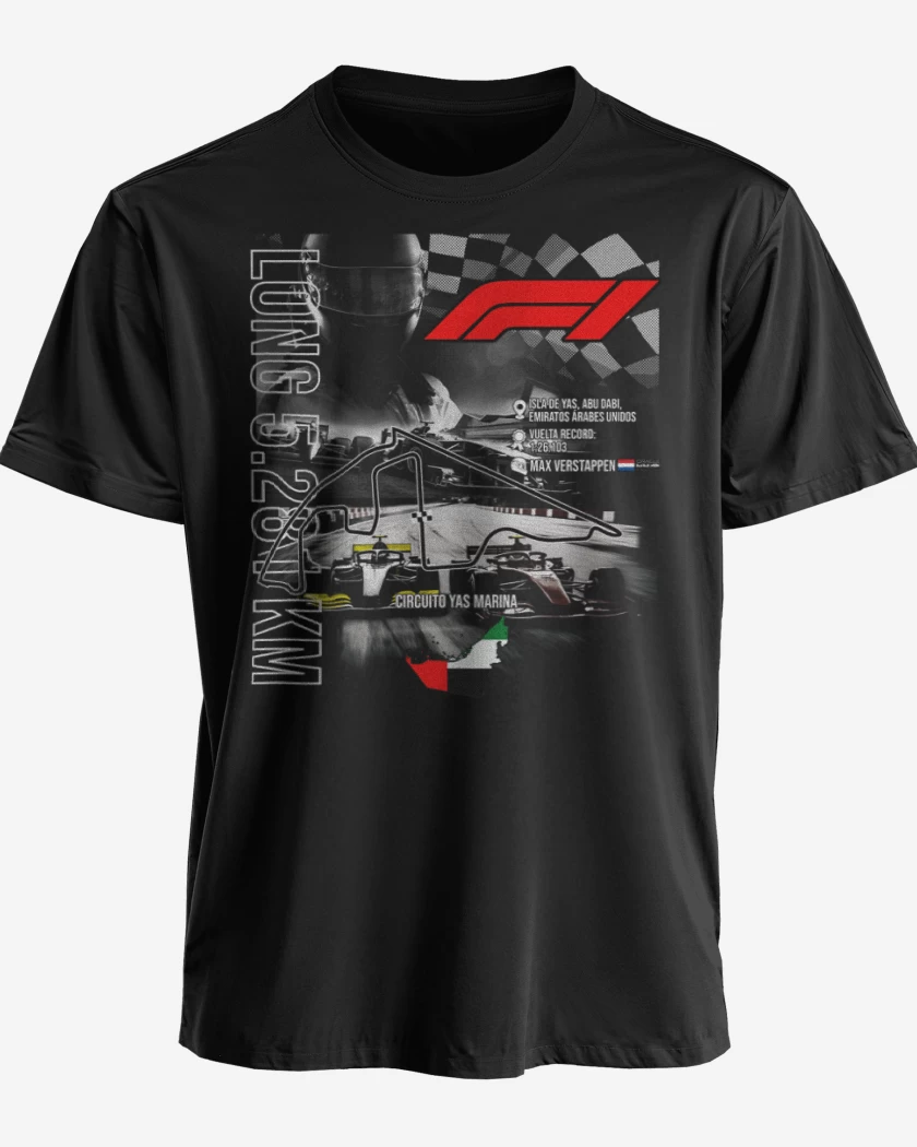 Polera premium Negro de F1 Circuito Yas Marina