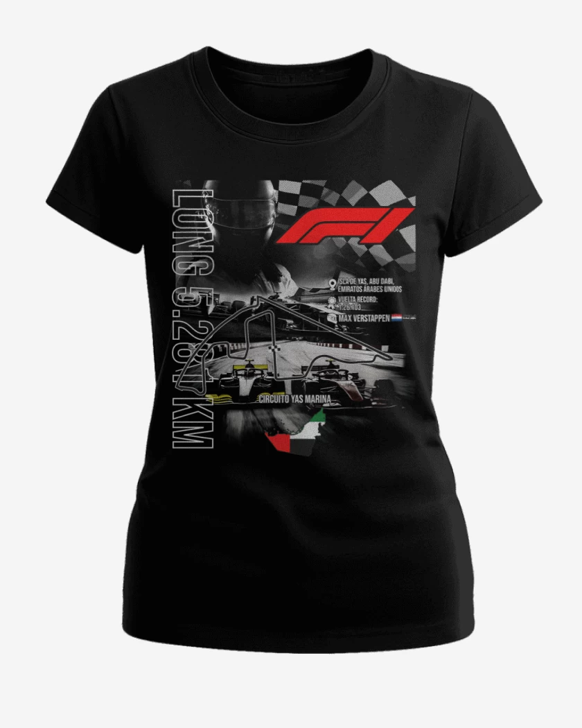 Polera de Mujer Negro de F1 Circuito Yas Marina