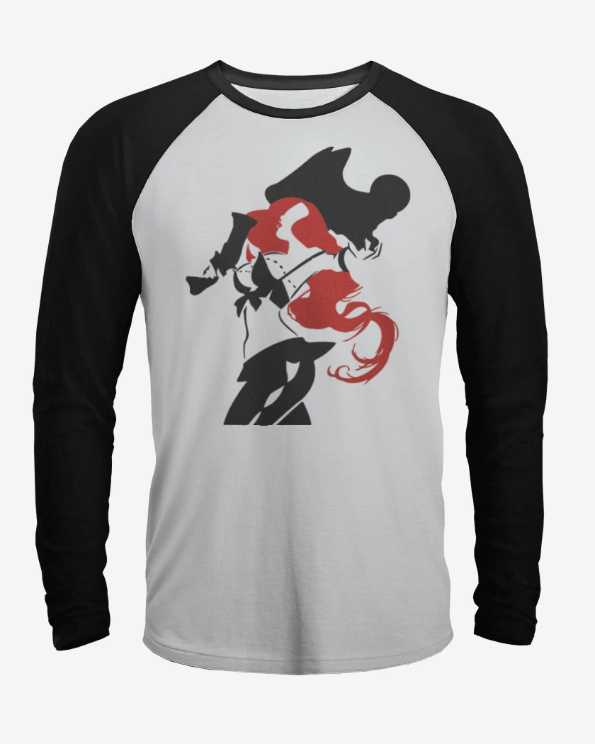 Polera Raglan Blanco / Negro de Miss fortune