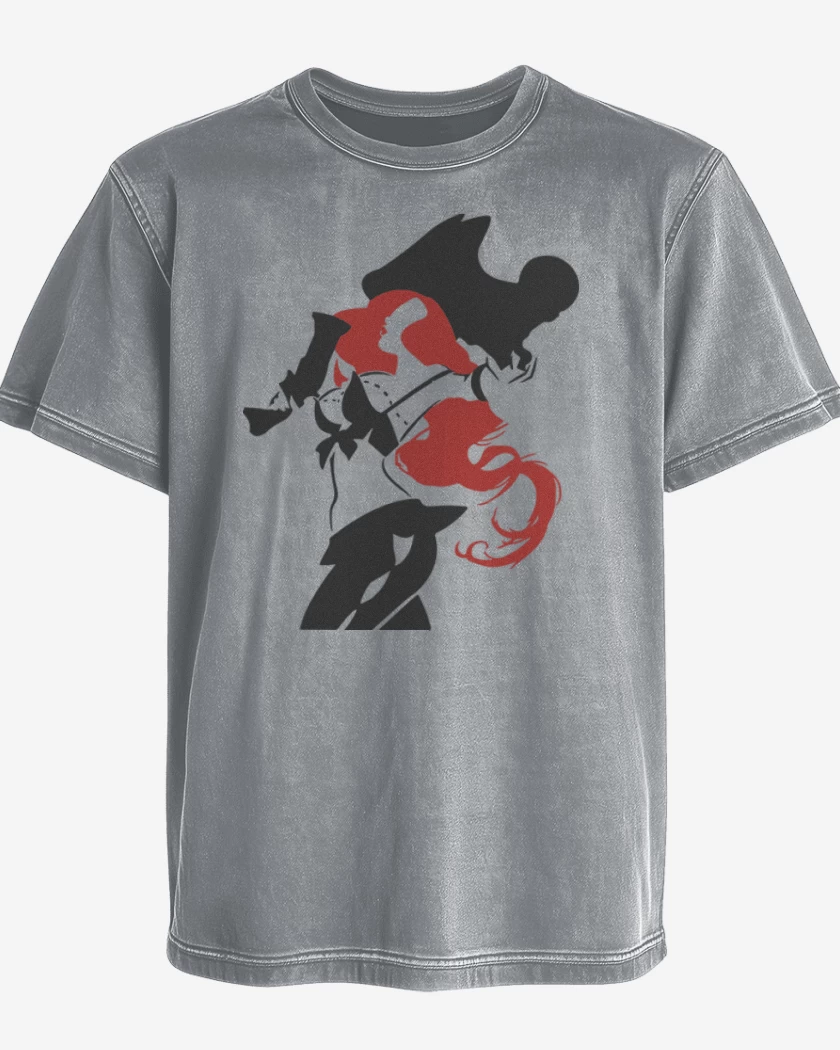 Polera desgastada Gris Melange de Miss fortune