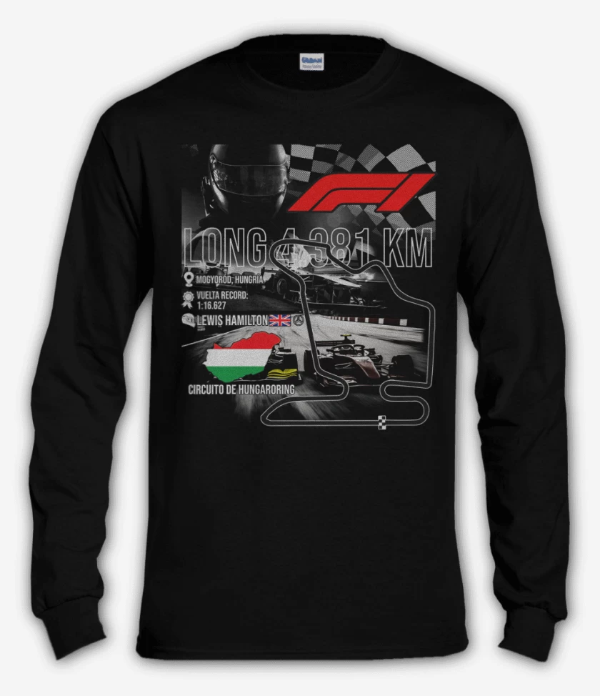Polera manga larga F1 Circuito de Hungaroring