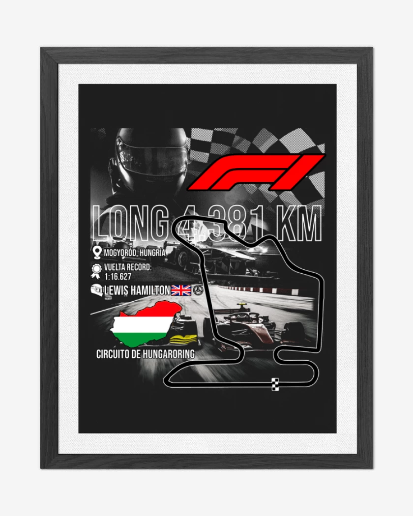 Cuadro decorativo F1 Circuito de Hungaroring