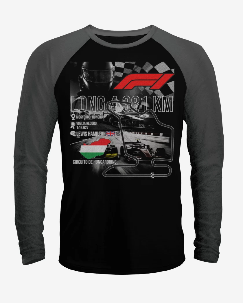 Polera Raglan F1 Circuito de Hungaroring