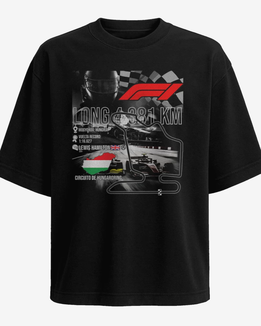 Polera Oversize F1 Circuito de Hungaroring