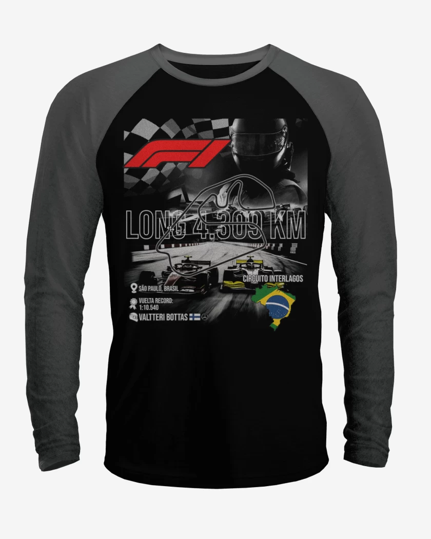 Polera Raglan F1 Circuito de Interlagos