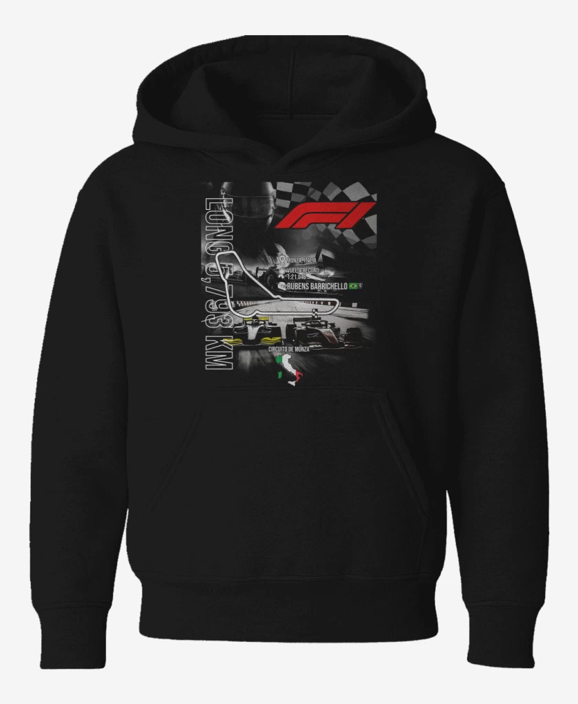 Poleron de niño Negro de F1 Circuito de Monza 