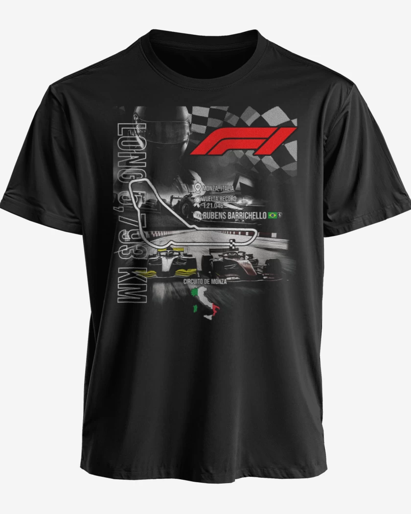 Polera premium Negro de F1 Circuito de Monza 