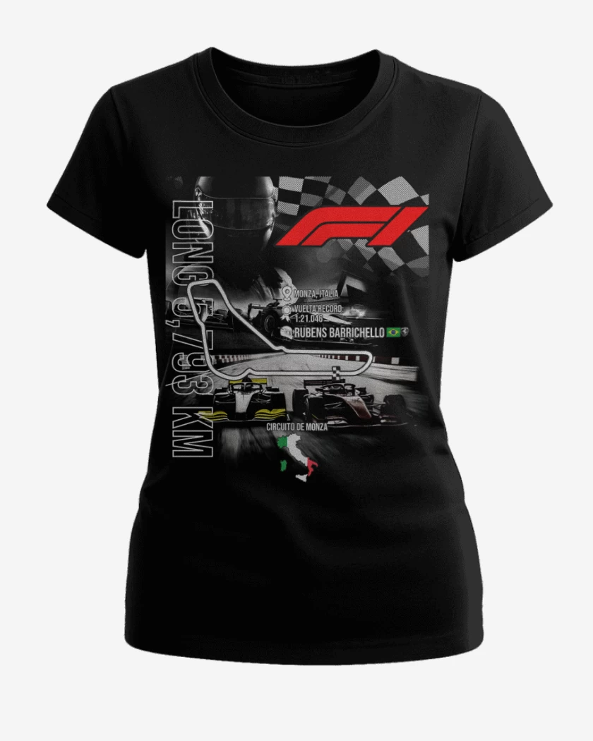 Polera de Mujer Negro de F1 Circuito de Monza 