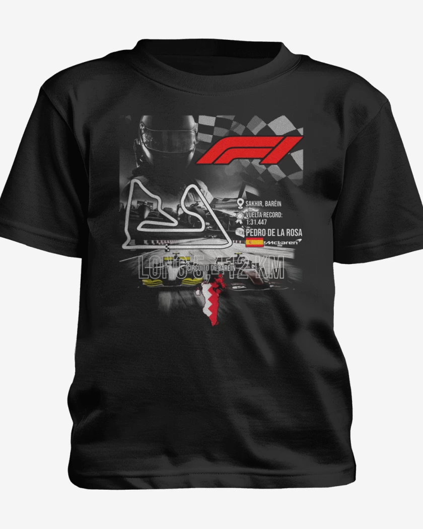Polera de niño Negro de F1 Circuito de Sakhir