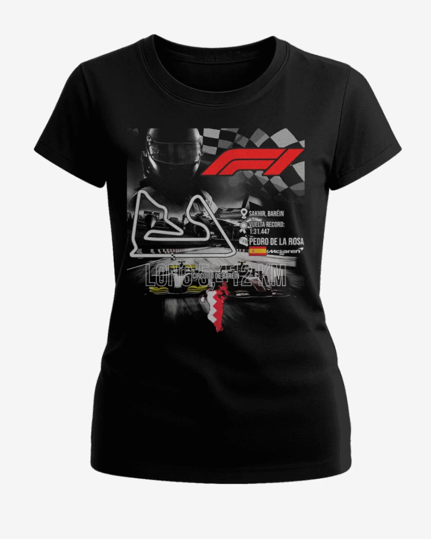 Polera de Mujer Negro de F1 Circuito de Sakhir