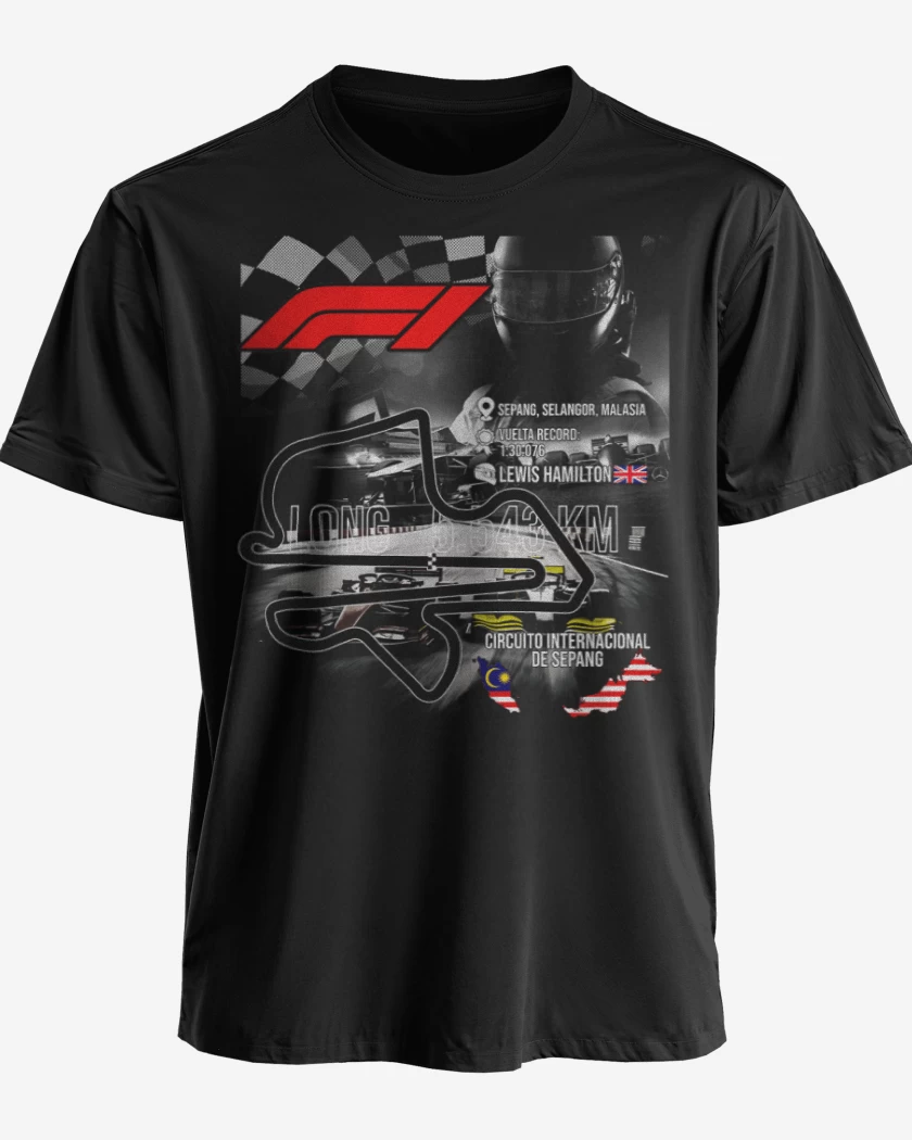 Polera premium Negro de F1 Circuito de Sepang