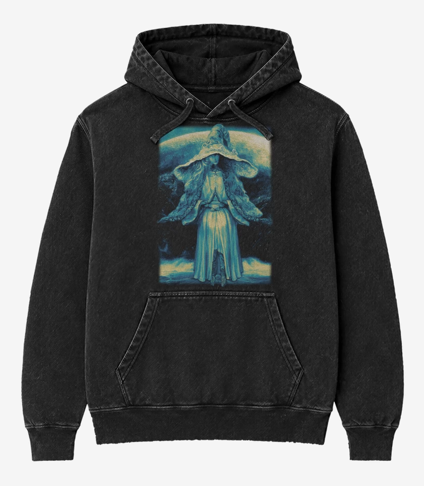 Poleron Canguro Acid Wash Negro de Lunar Princess Ranni