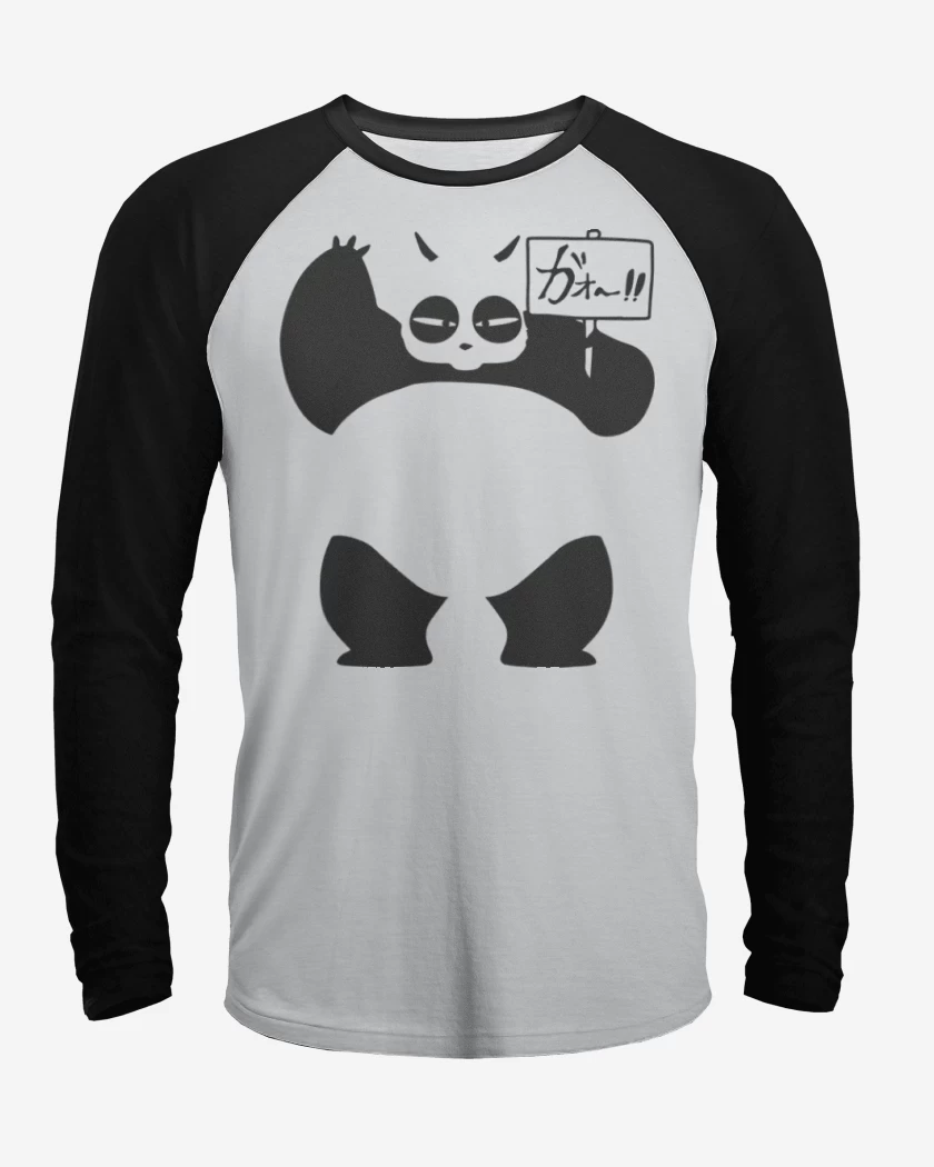 Polera Raglan Blanco / Negro de Panda