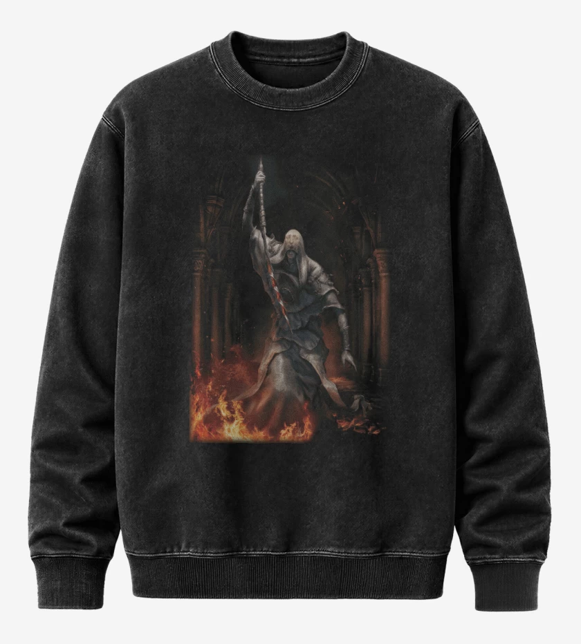 Poleron Polo Acid Wash Negro de Godskin Apostle