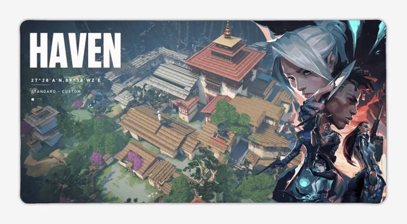 Mouse pad Gamer Negro de Haven