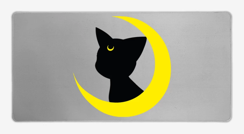 Mouse pad Gamer Gris Melange de Luna gato