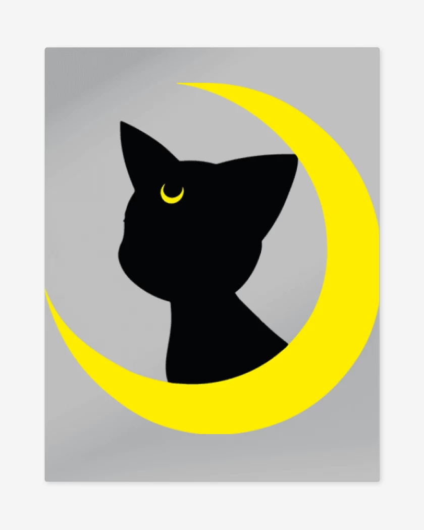 Print metalico Gris Melange de Luna gato