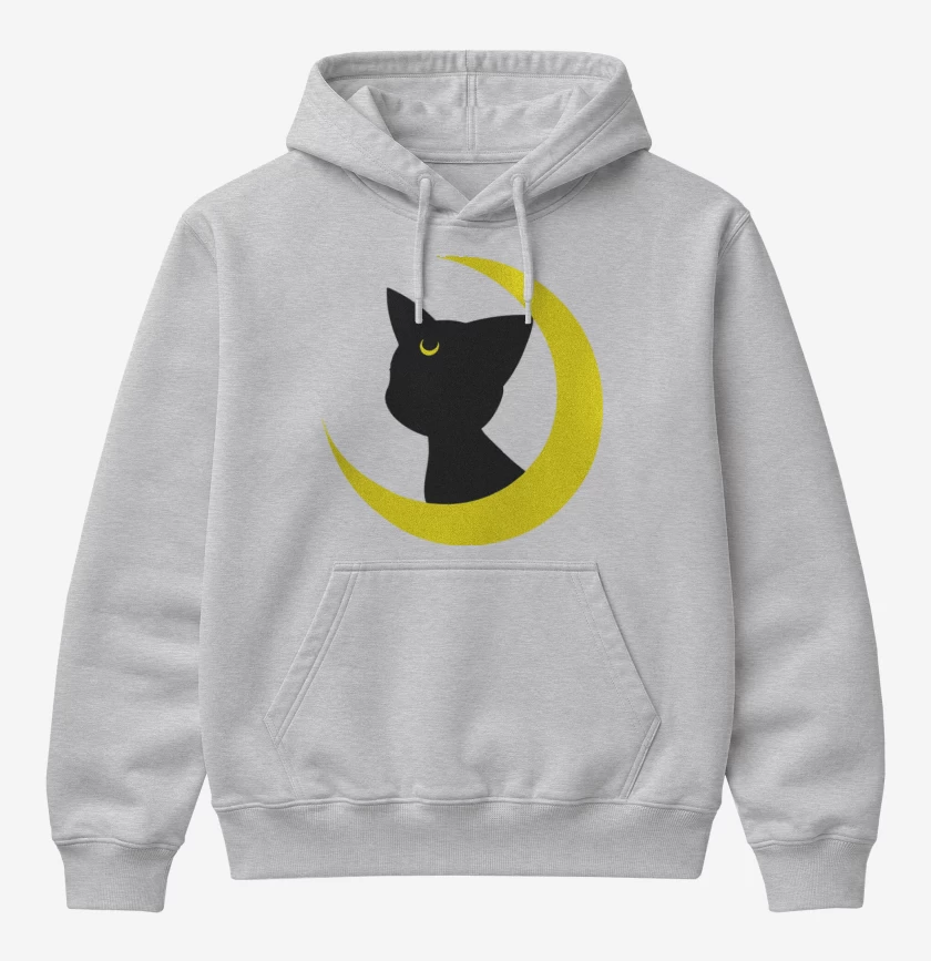 Poleron Canguro básico Gris Melange de Luna gato