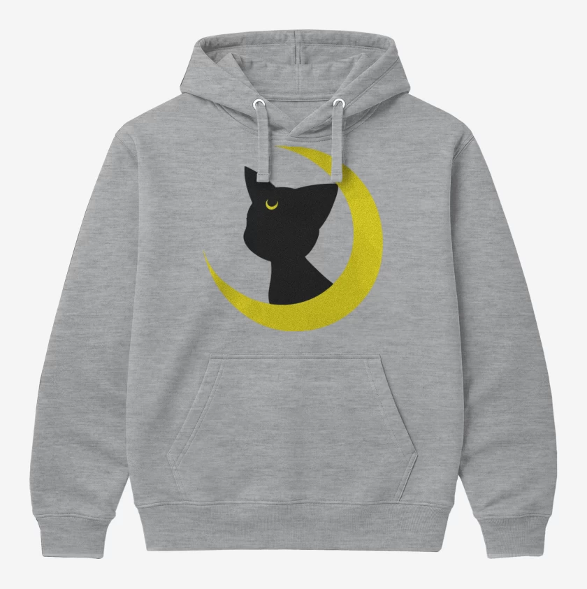 Polerón Canguro Gris Melange de Luna gato