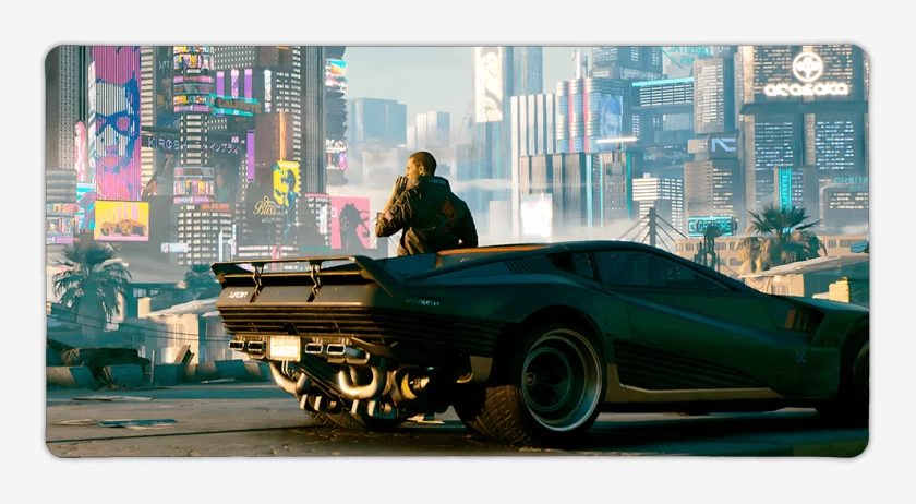 Mouse pad Gamer Negro de Cyberpunk 77