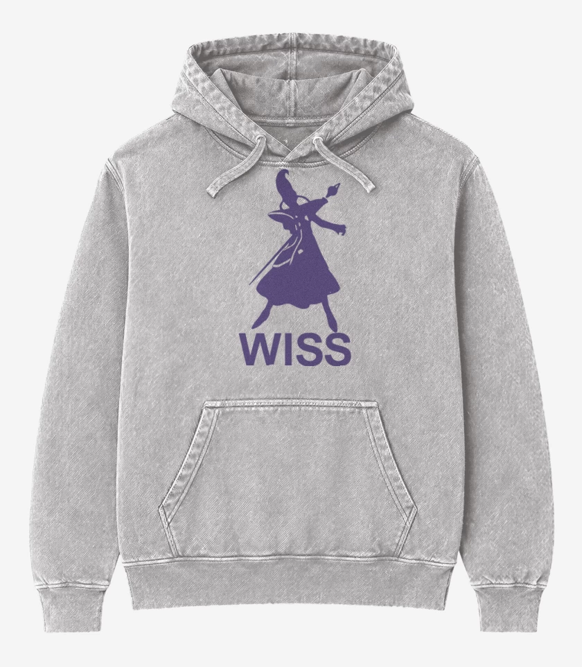 Poleron Canguro Acid Wash Gris Melange de Wiss