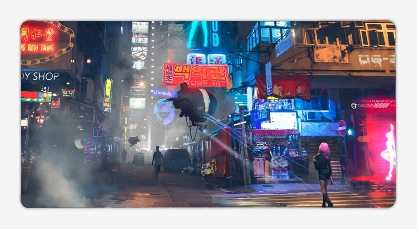 Mouse pad Gamer Negro de Red town