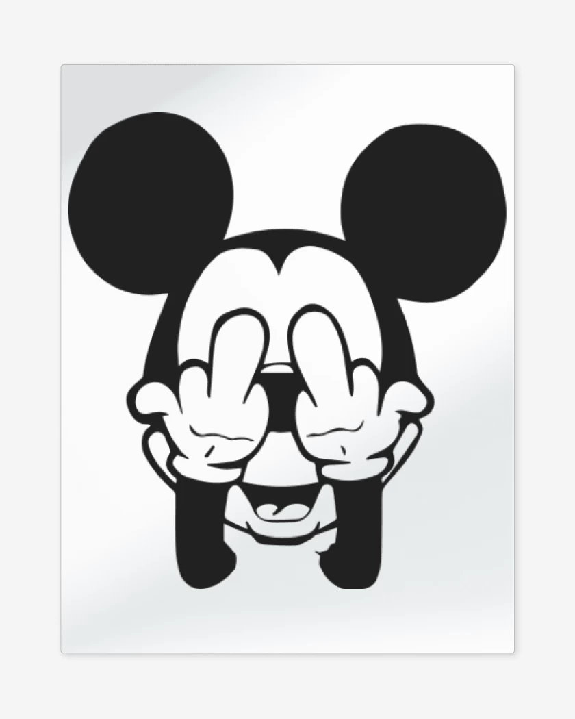 Print metalico Blanco de Mickey