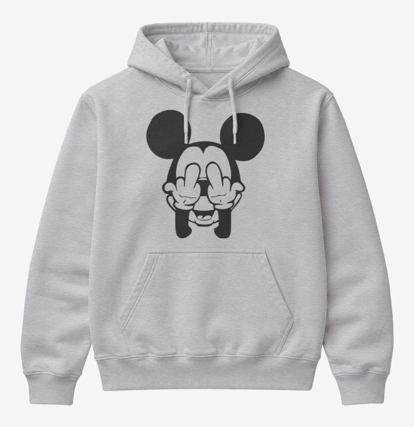 Poleron Canguro básico Gris Melange de Mickey