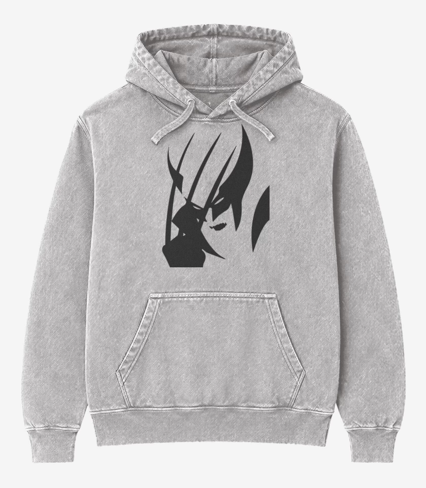 Poleron Canguro Acid Wash Gris Melange de Wolverine