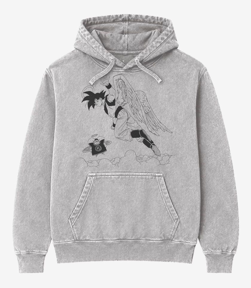 Poleron Canguro Acid Wash Gris Melange de The END 