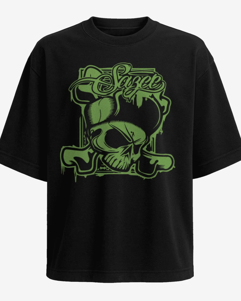 Polera Oversize Negro de Skull and bones