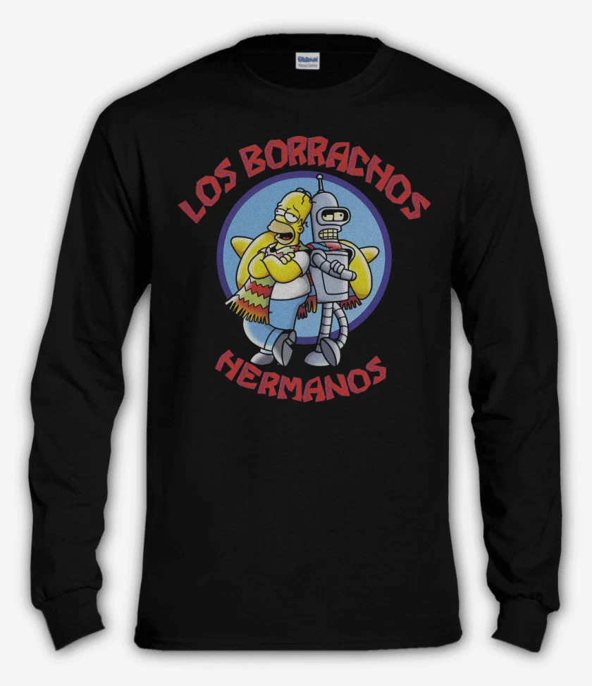 Polera manga larga Negro de Borrachos Hermanos