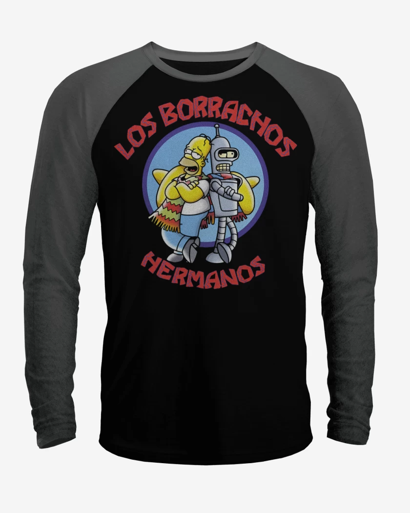 Polera Raglan Negro / Negro Heather de Borrachos Hermanos