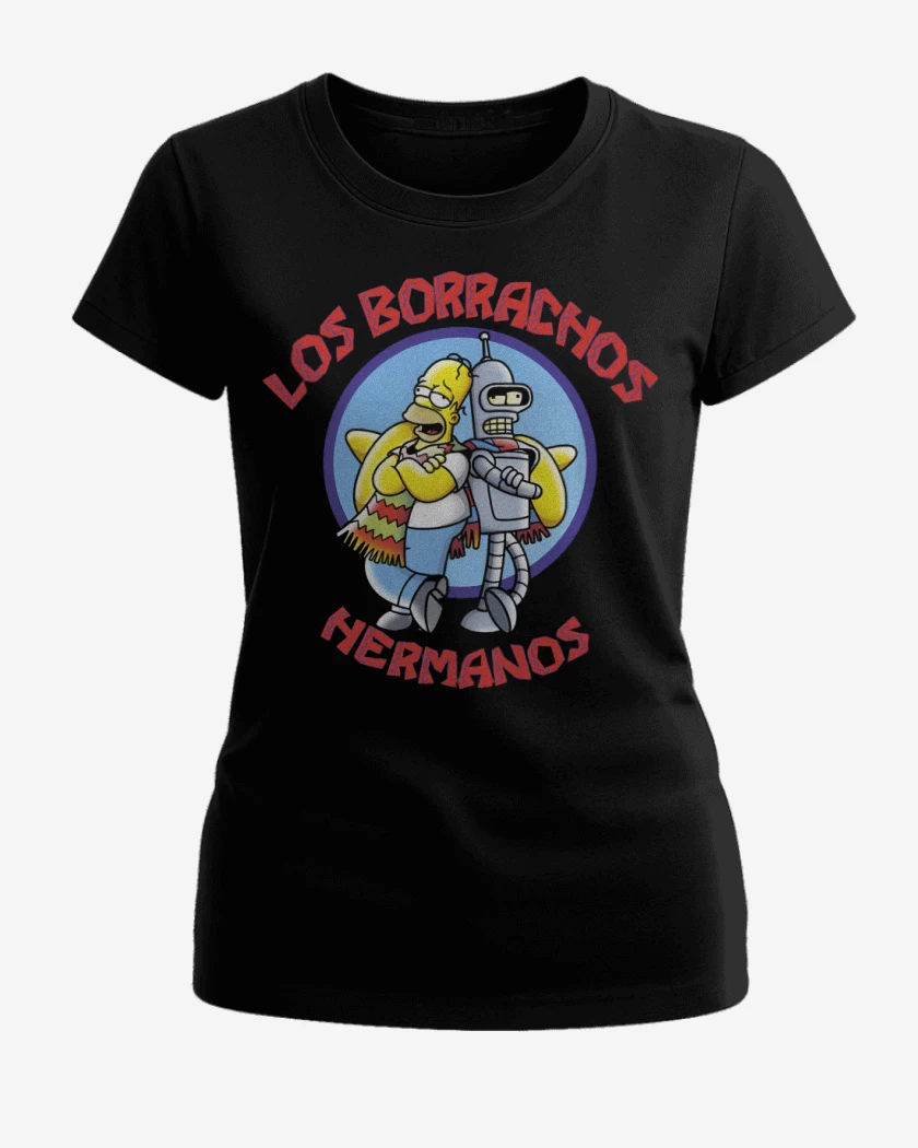 Polera de Mujer Negro de Borrachos Hermanos
