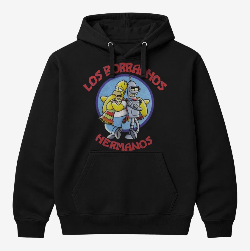 Polerón Canguro Negro de Borrachos Hermanos