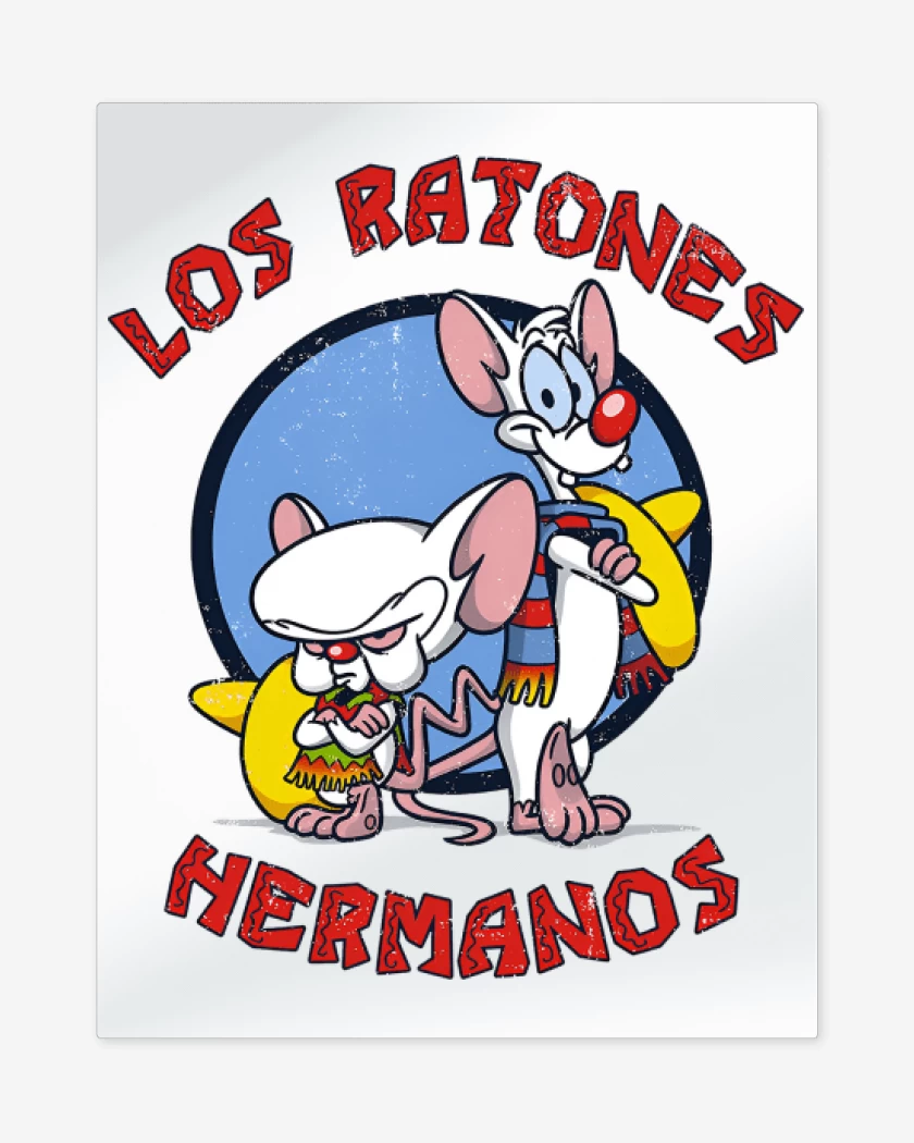 Print metalico Blanco de Ratones Hermanos