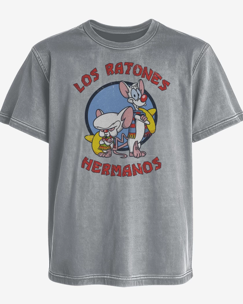 Polera desgastada Gris Melange de Ratones Hermanos