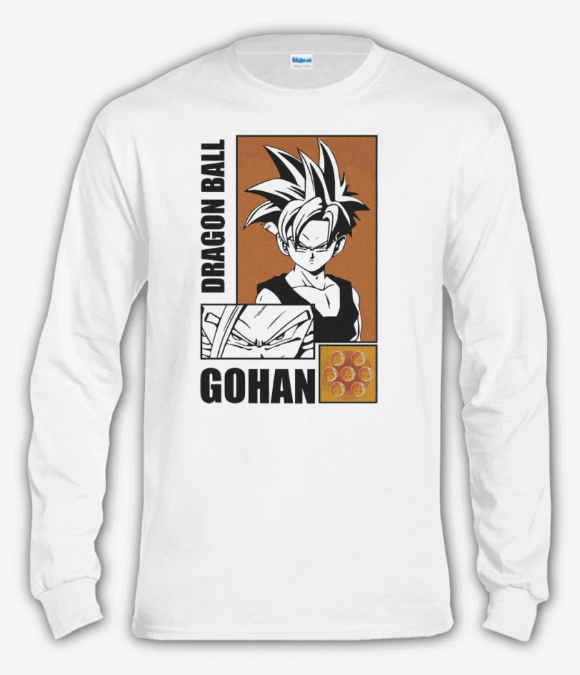 Polera manga larga Blanco de Son Gohan