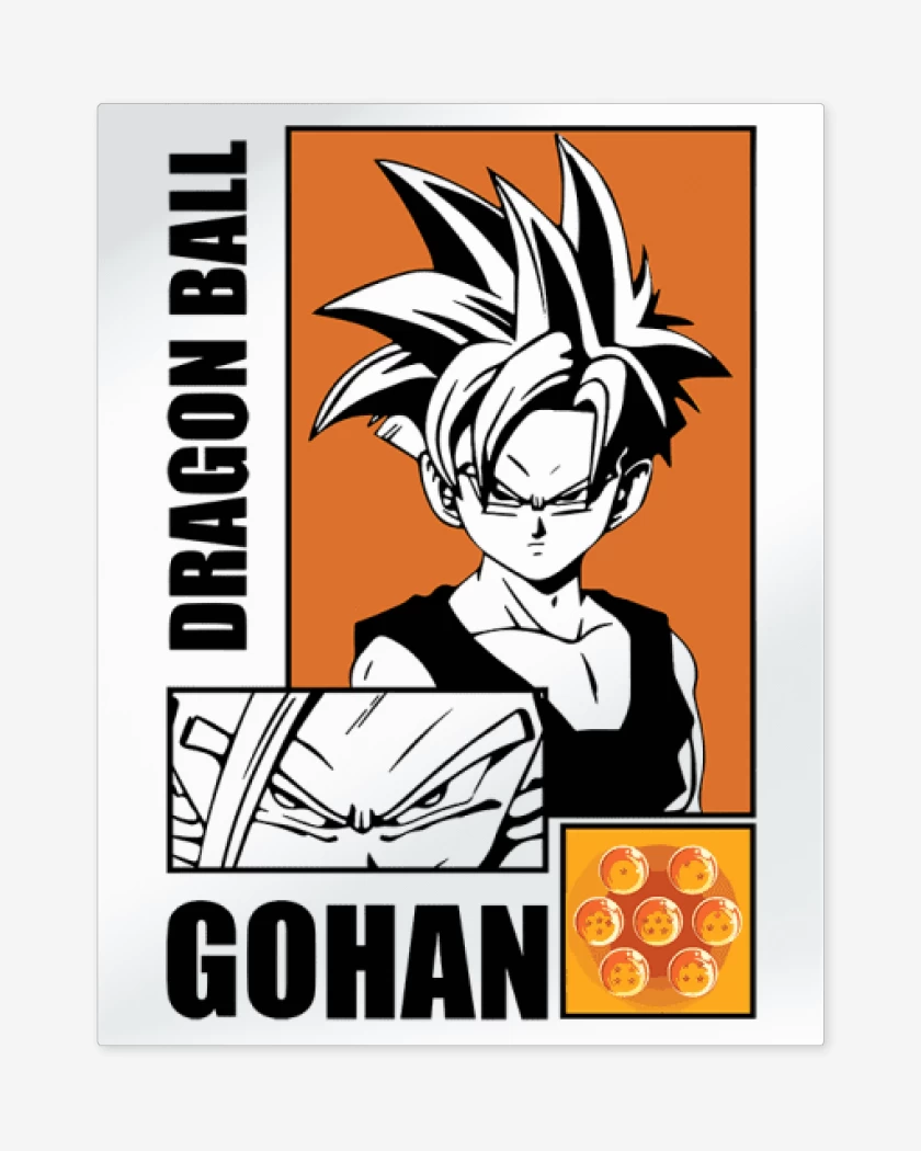 Print metalico Blanco de Son Gohan