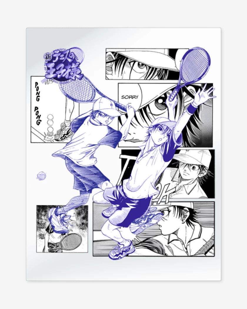 Print metalico Blanco de Principe del tennis