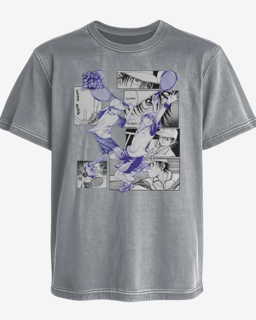 Polera desgastada Gris Melange de Principe del tennis