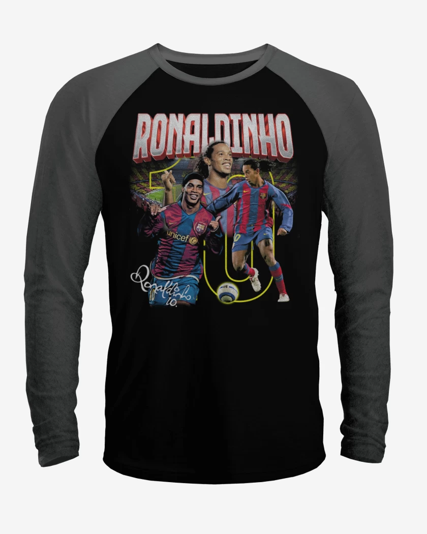 Polera Raglan Negro / Negro Heather de Ronaldinho