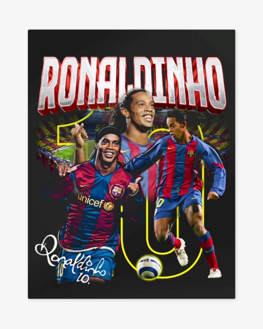 Print metalico Negro de Ronaldinho
