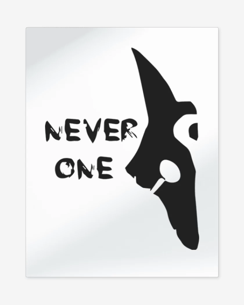 Print metalico Blanco de Kindred Never one
