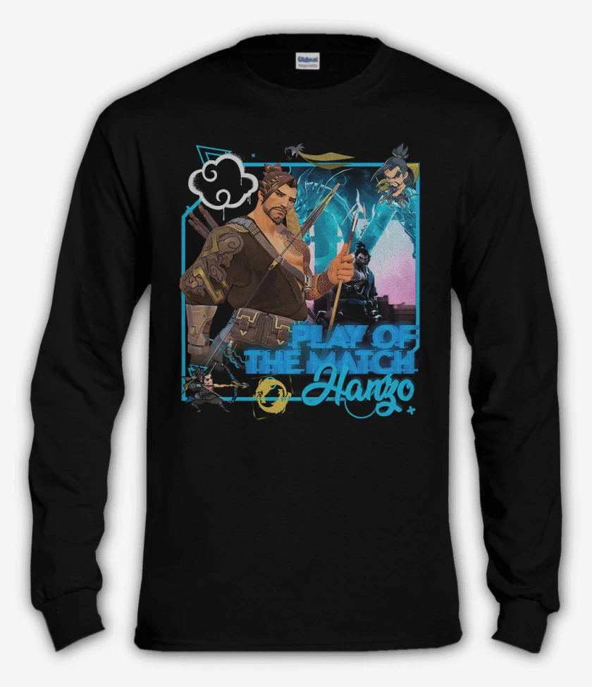 Polera manga larga Negro de Play of the match hanzo