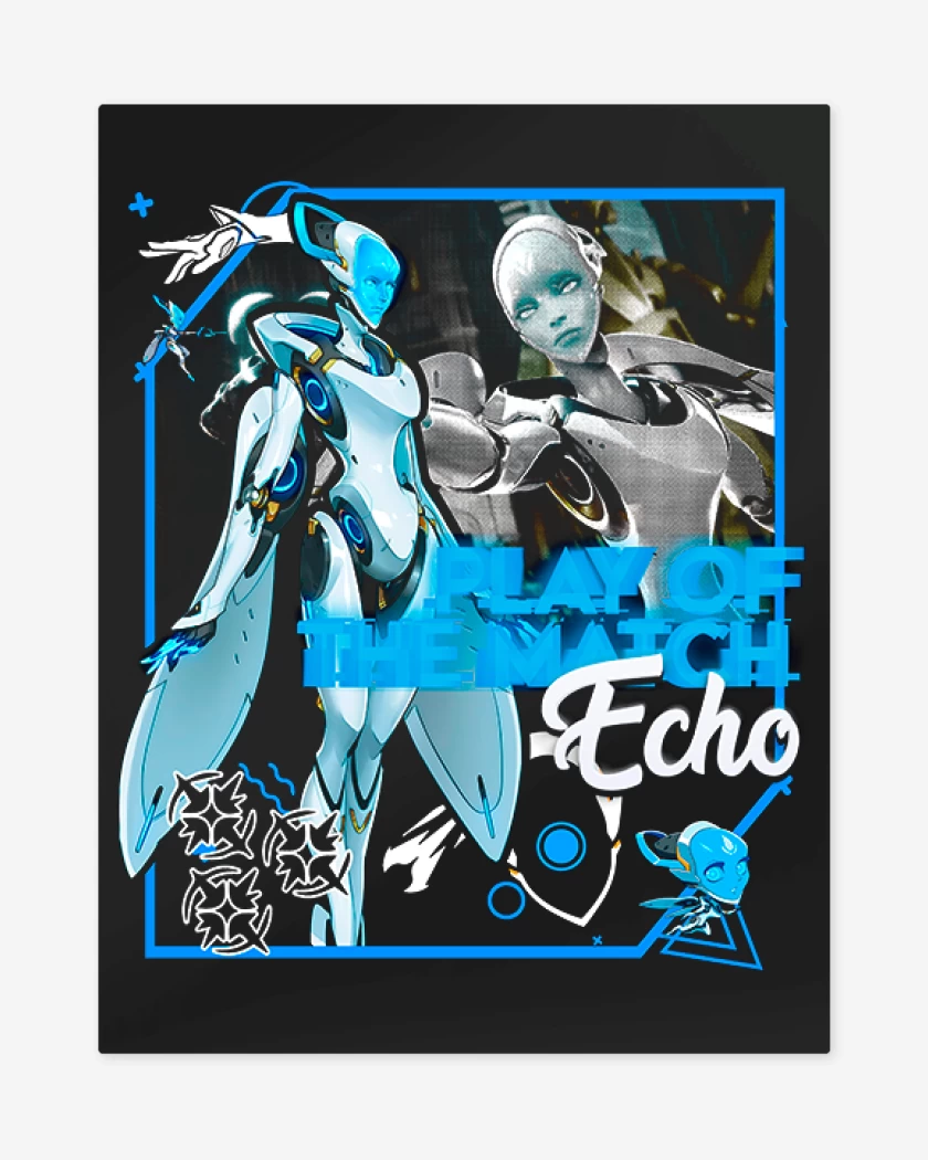 Print metalico Play of the match echo