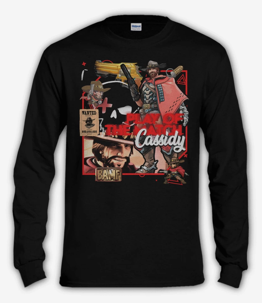 Polera manga larga Negro de Play of the match Cassidy